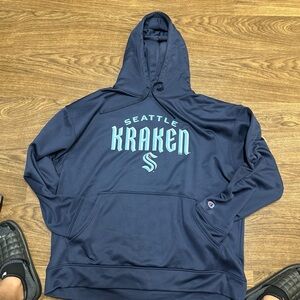 Seattle Kraken Sweatshirt - Men’s XL/2XL - Navy Blue Pullover Hoodie - Champion